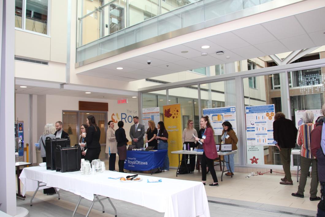 View of researcher booths during Research Week 2024