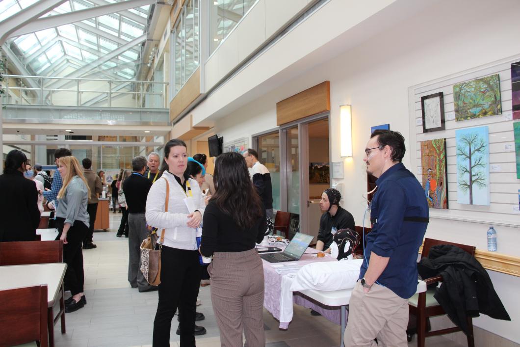 Researchers networking during Research Week 2024