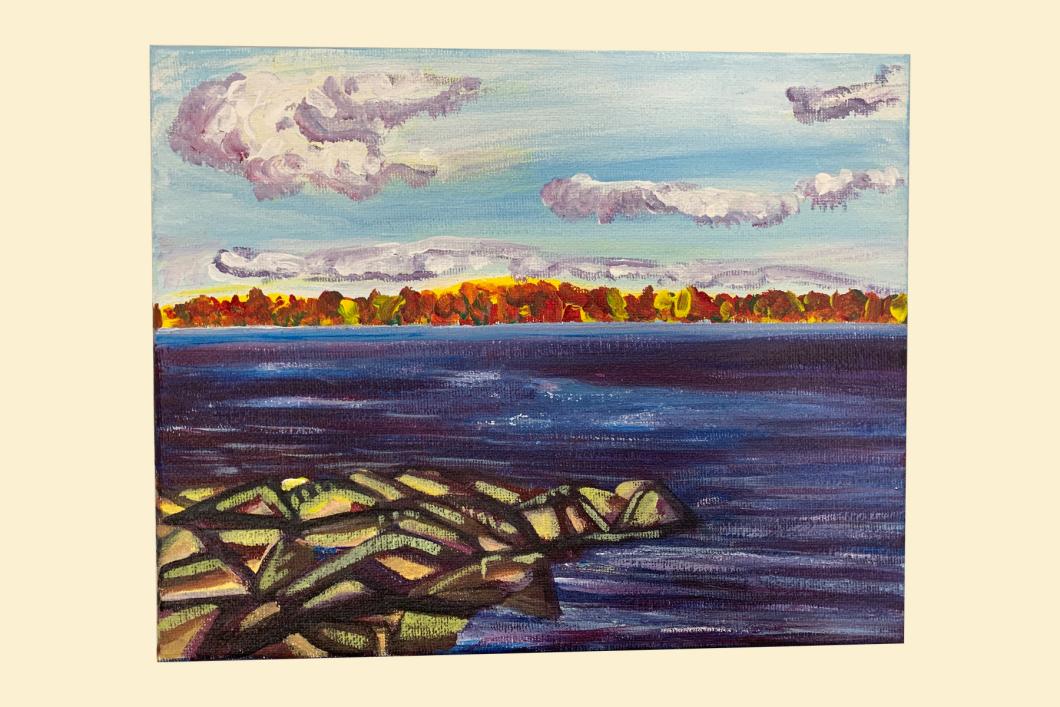 Petrie Island fall rocks, by Trevor Anza (8”x 10” | $120